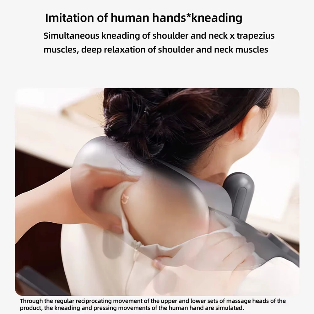 (image for) XIAOMI Mijia Smart Neck & Shoulder Massager Rechargeable with Heat Therapy 9 Modes APP Control & NFC Deep Tissue Kneading